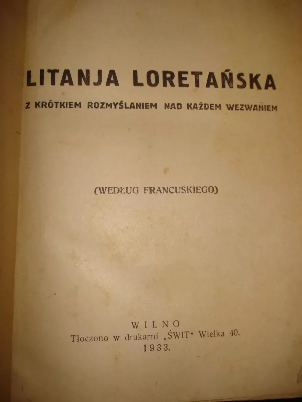 Litanja Loretanska - Ks.W Kochanski, knyga