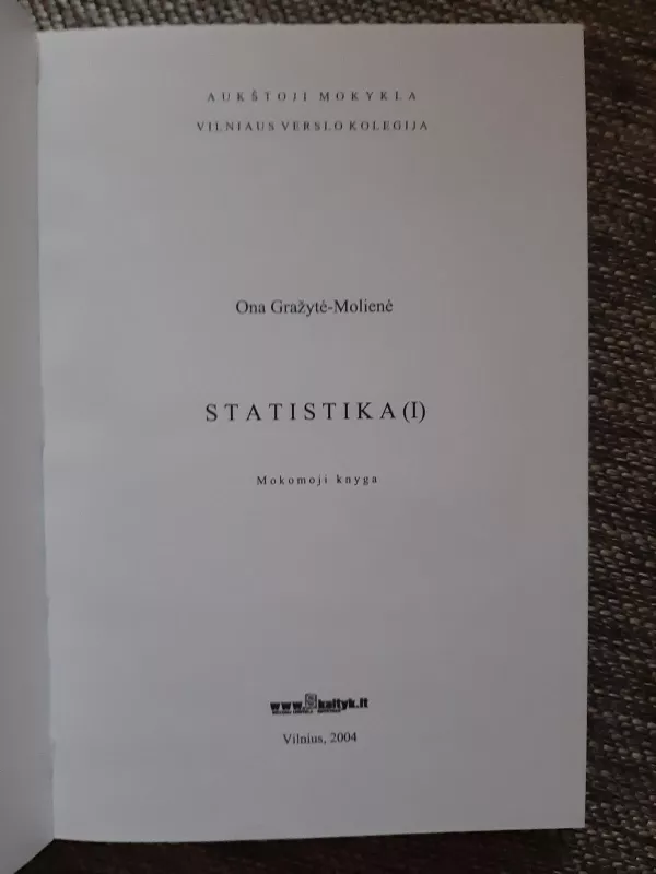 Statistika (I) - Ona Gražytė-Molienė, knyga 4