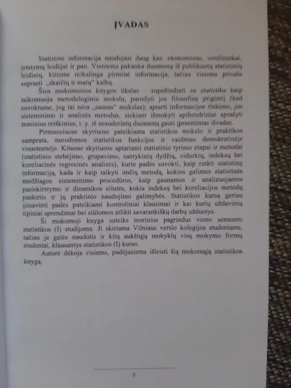 Statistika (I) - Ona Gražytė-Molienė, knyga 2