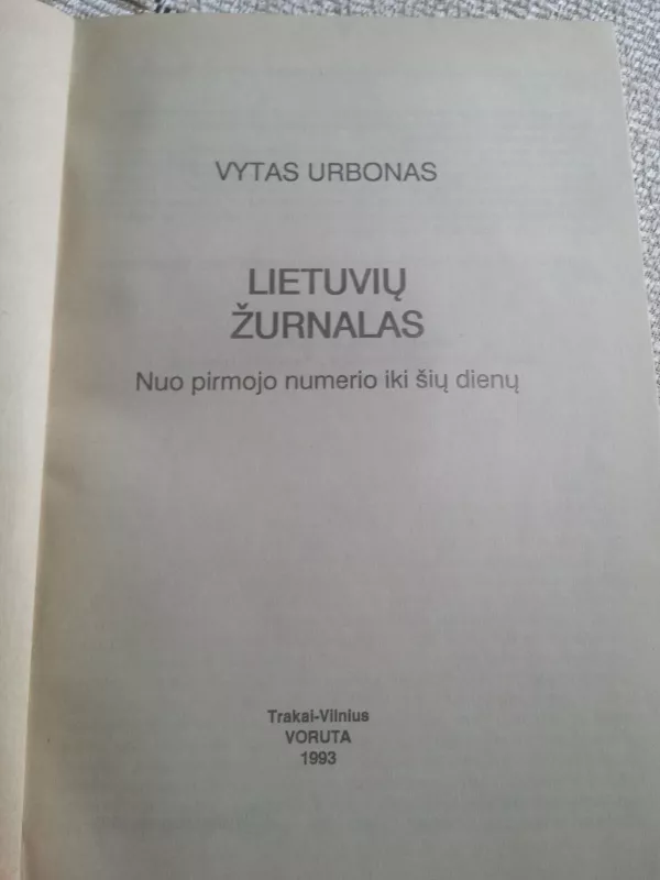 Lietuvių žurnalas - Vytas Urbonas, knyga 3