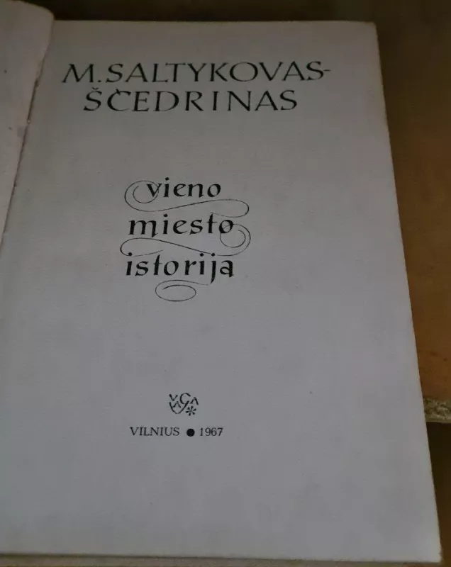 Vieno miesto istorija - M. Saltykovas-Ščedrinas, knyga