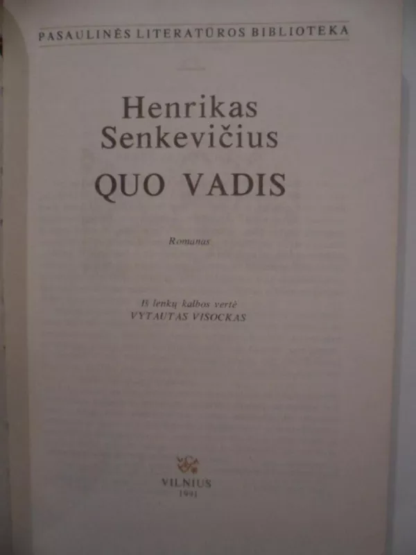 Quo vadis - Henrikas Senkevičius, knyga 2