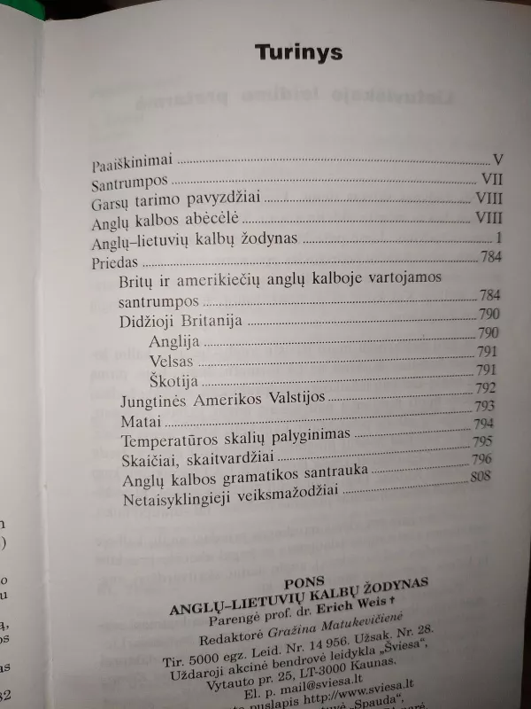 PONS. Anglų-lietuvių kalbų žodynas - Erich Weis, knyga 3