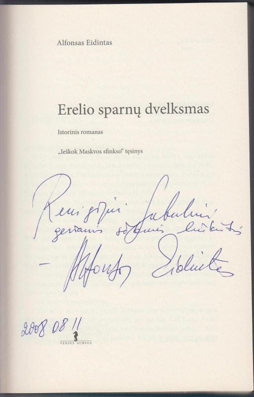 Erelio sparnų dvelksmas - Alfonsas Eidintas, knyga 3