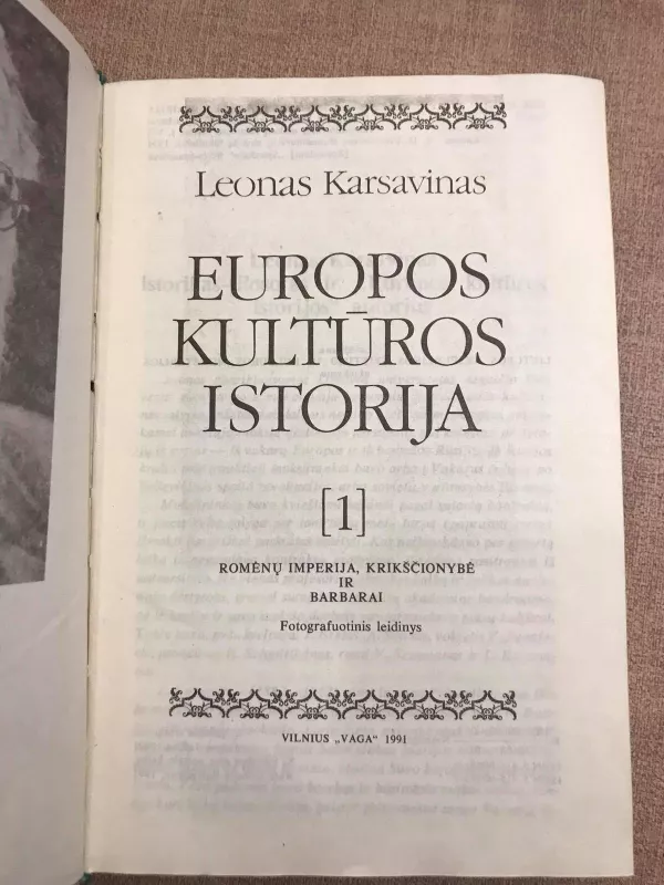 Europos kultūros istorija (I tomas) - Levas Karsavinas, knyga