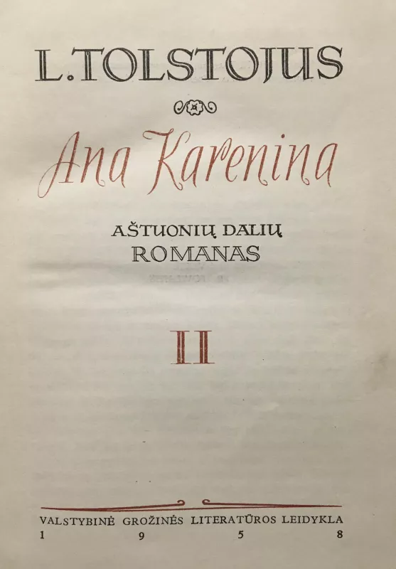 Ana Karenina II - L. Tolstojus, knyga