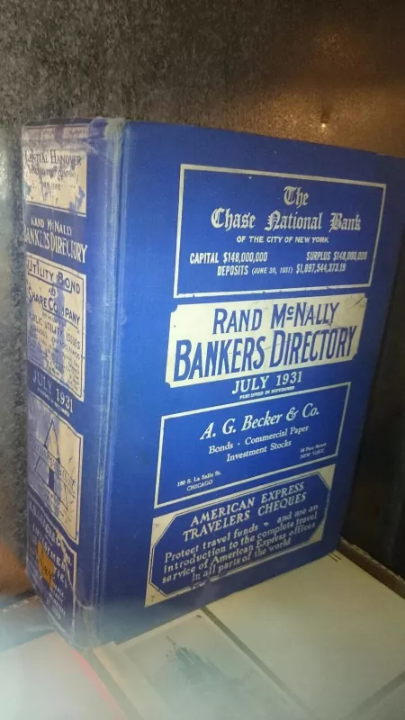 Rand McNally Bankers Directory (July 1931) - Rand McNally, knyga 5