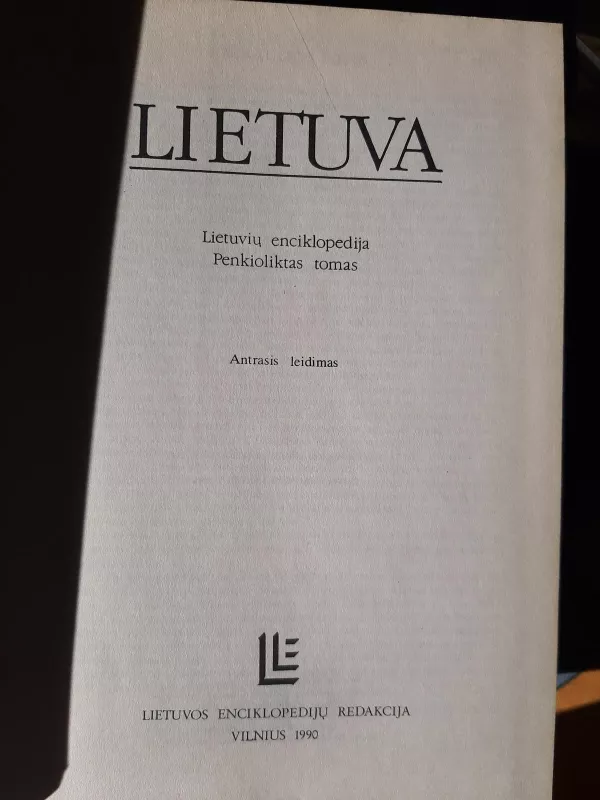 Lietuva. Lietuvių enciklopedija - Autorių Kolektyvas, knyga 3
