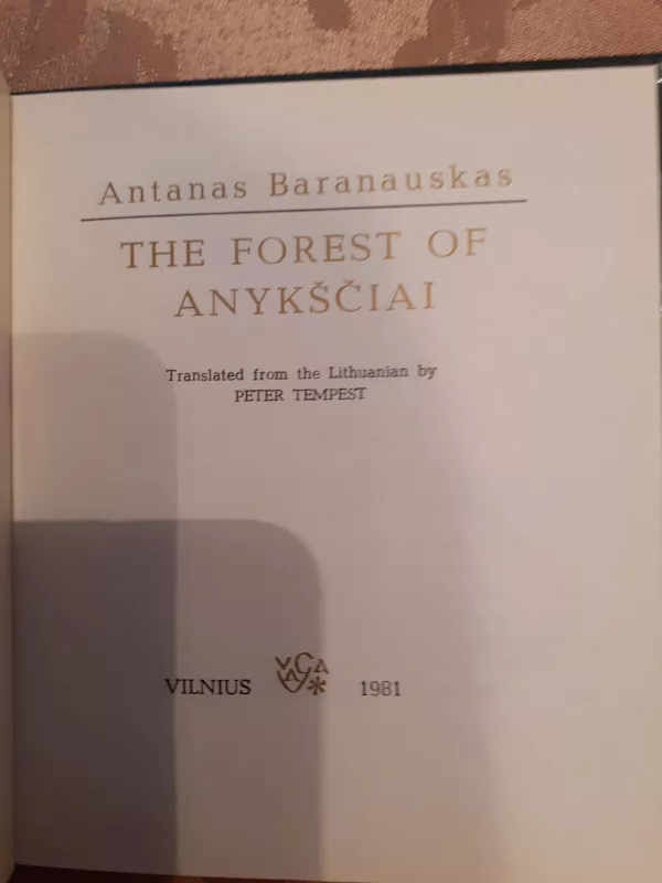 The forest of Anykščiai - Antanas Baranauskas, knyga