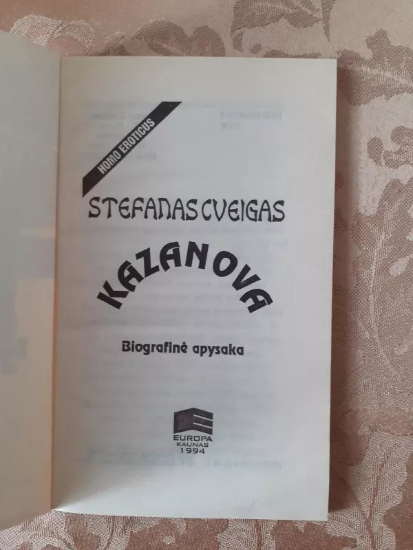 Kazanova - Stefan Zweig, knyga