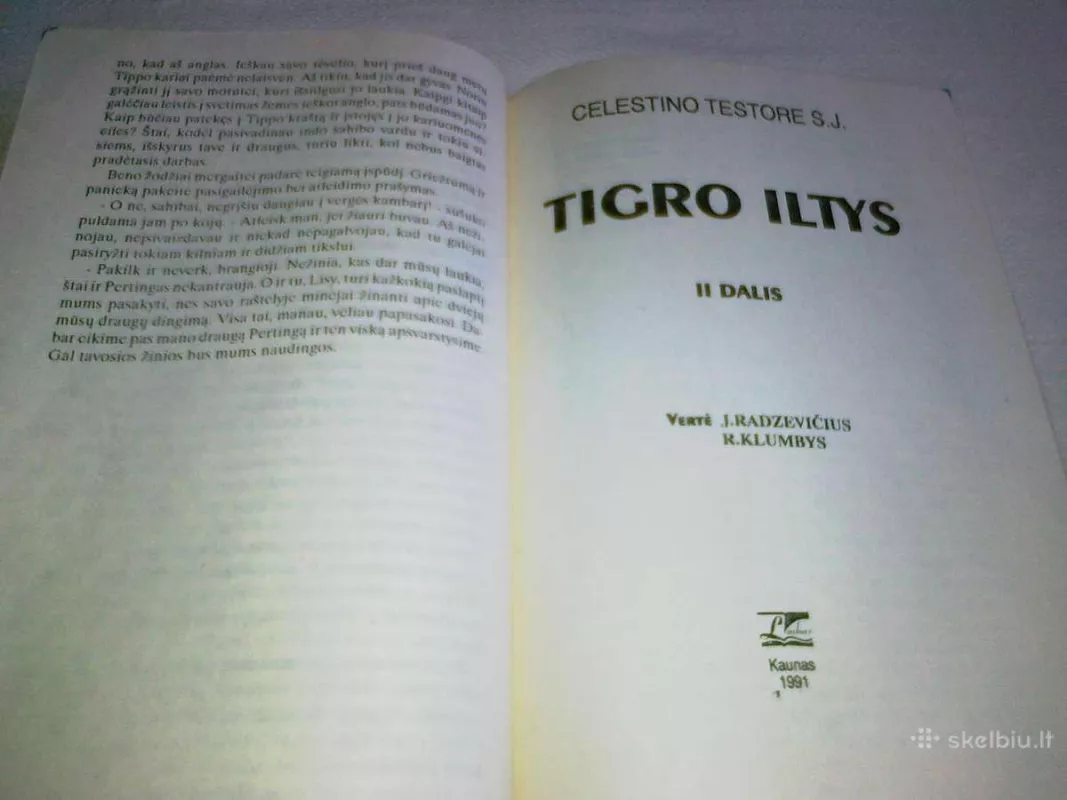Tigro iltys - Celestino Testore, knyga 3