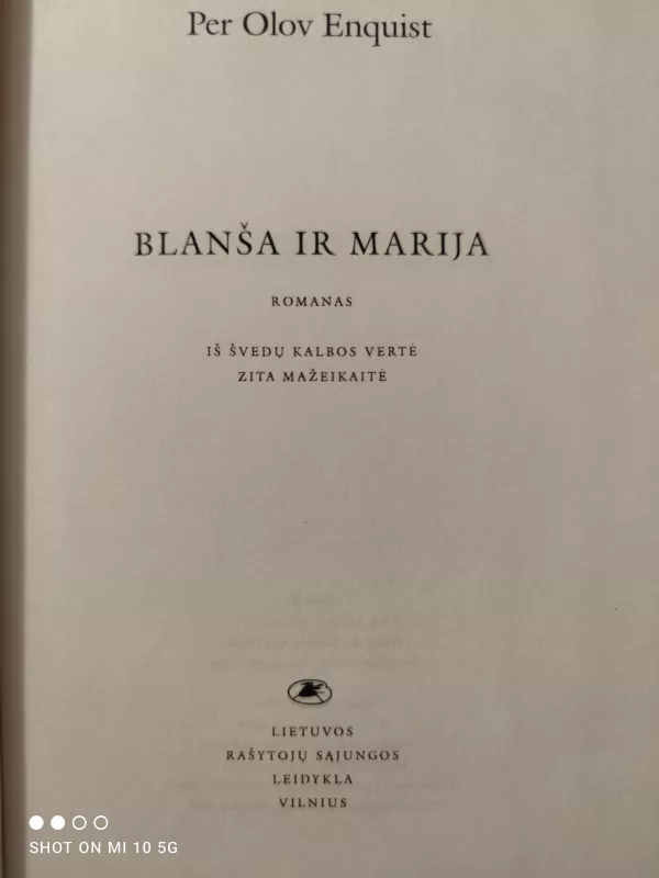 Blanša ir Marija - Per Olov Enquist, knyga 3