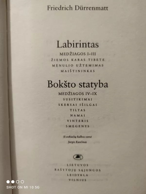 Labirintas. Bokšto statyba - Friedrich Durrenmatt, knyga 5