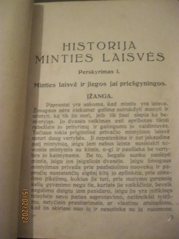 Historija minties laisvės - Jonas Šliūpas, knyga