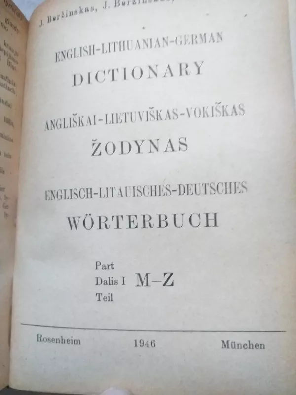 Angliškai - lietuviškas - vokiškas žodynas - Autorių Kolektyvas, knyga 4