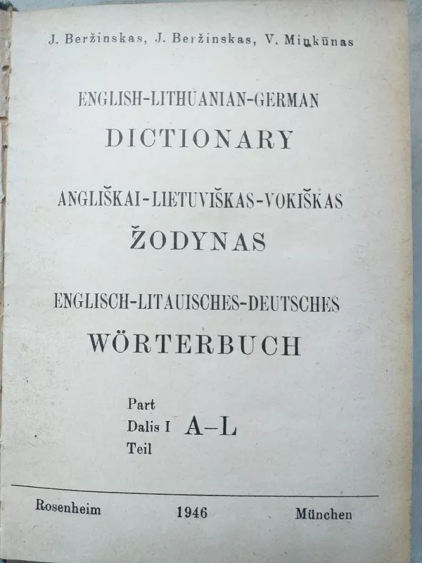 Angliškai - lietuviškas - vokiškas žodynas - Autorių Kolektyvas, knyga 2