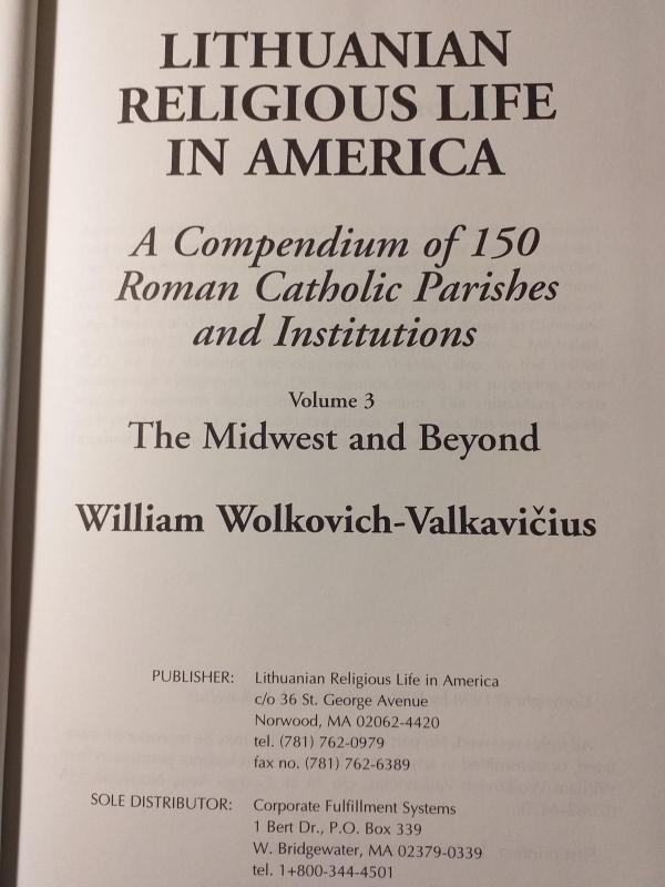 Lithuanian Religious Life in America - W. Wolkovich-Valkavičius, knyga