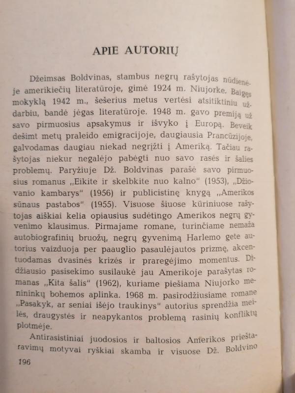 Išeik iš tyrų - Džeimsas Boldvinas, knyga 5