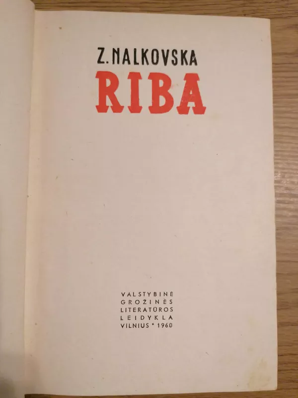 Riba - Zofija Nalkovska, knyga 3