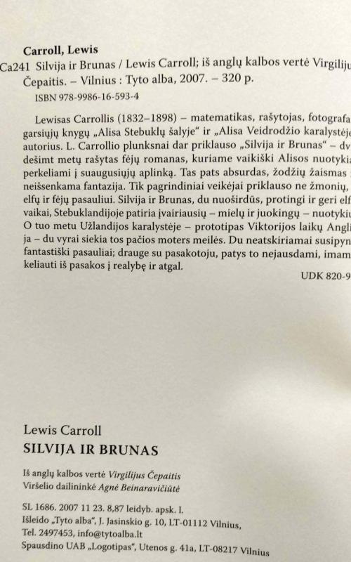 Silvija ir Brunas - Lewis Carroll, knyga 2
