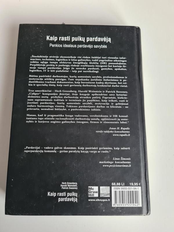 Kaip rasti puikų pardavėją - Herb Greenberg, Weinstein, Sweeney, knyga 3