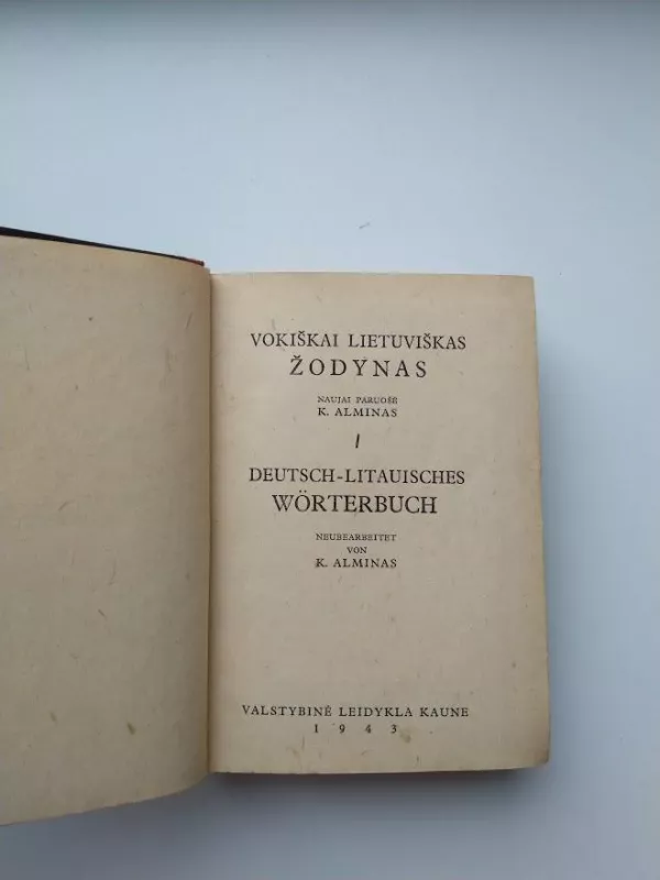 Vokiškai lietuviškas žodynas - K. Alminas, knyga 2