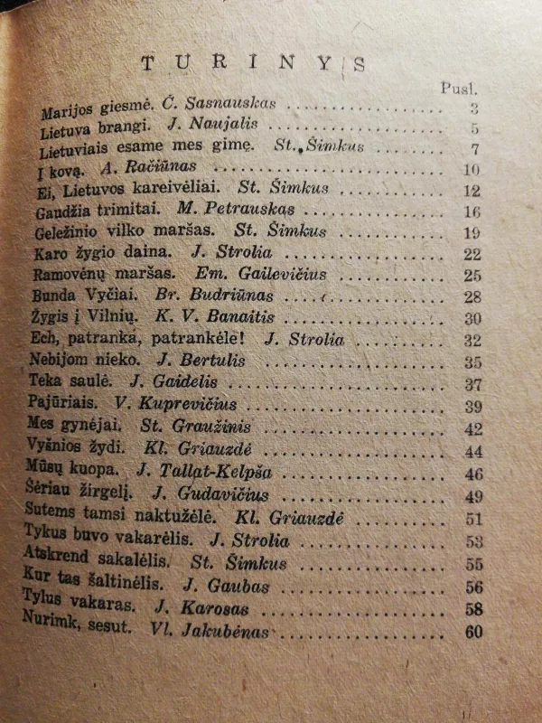 Lietuvių karių dainos. 25 dainos vyrų chorui su natomis. - Autorių Kolektyvas, knyga 2