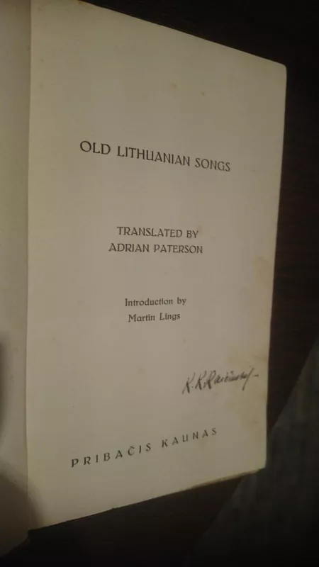 Old Lithuanian Songs - Adrian Paterson, knyga