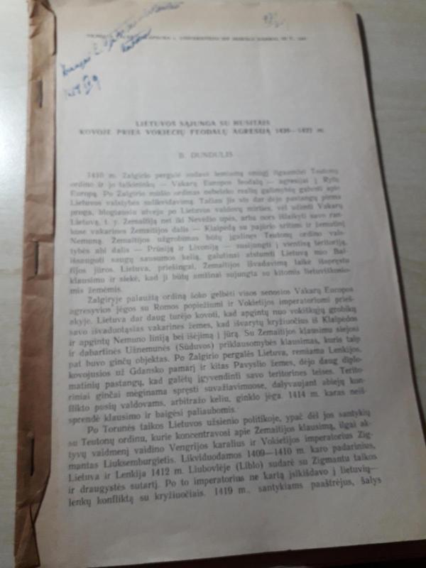Lietuvos sąjunga su husitais kovoje prieš vokiečių feodalų agresiją 1420-1422 m. - B. Dundulis, knyga 3