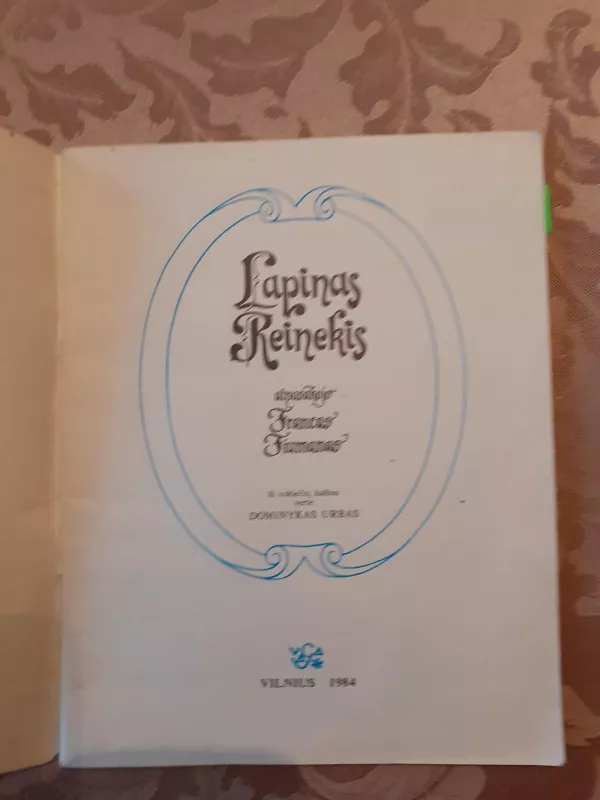 Lapinas Reinekis Dvylikos giesmių poema - Johann Wolfgang Goethe, knyga