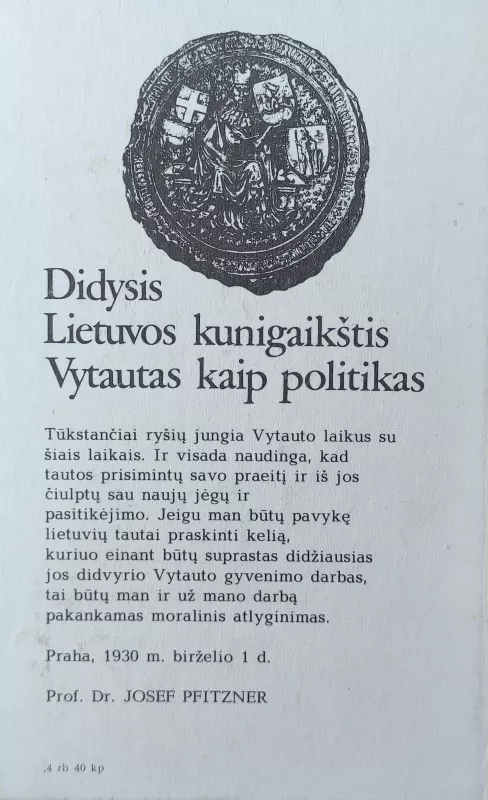 Vytautas kaip politikas - Autorių Kolektyvas, knyga 4