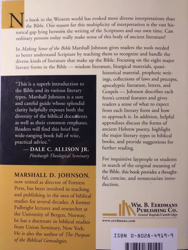 Making Sense of the Bible - Marshall D. Johnson, knyga 3