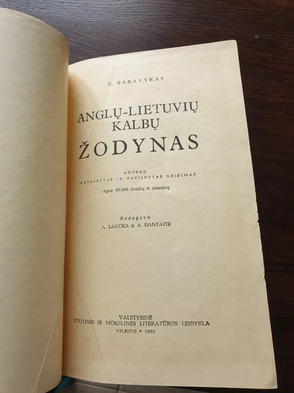 Anglų-lietuvių kalbų žodynas - V. Baravykas, B.  Piesarskas, knyga 4