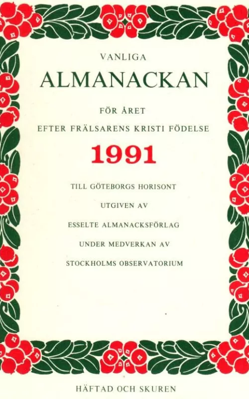 Vanliga almanackan för året 1991 till Göteborgs horisont - Autorių Kolektyvas, knyga 2