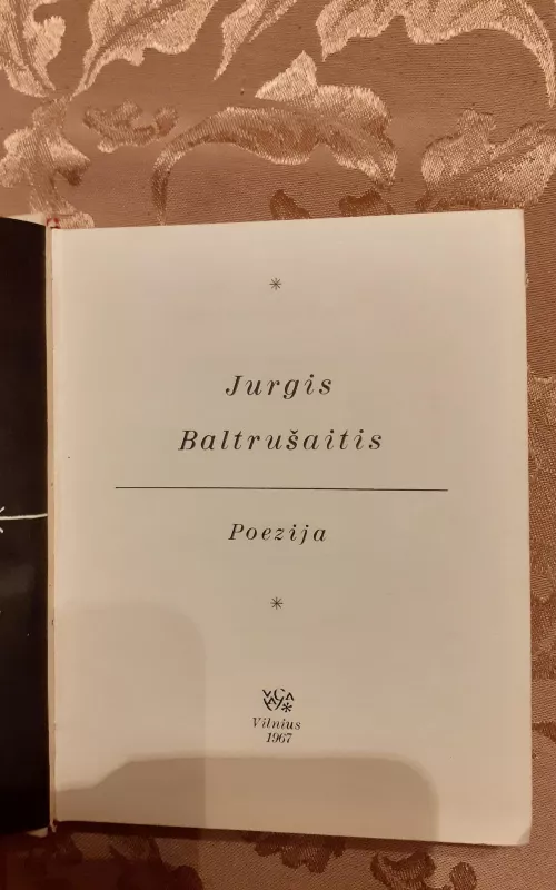 Poezija - Jurgis Baltrušaitis, knyga