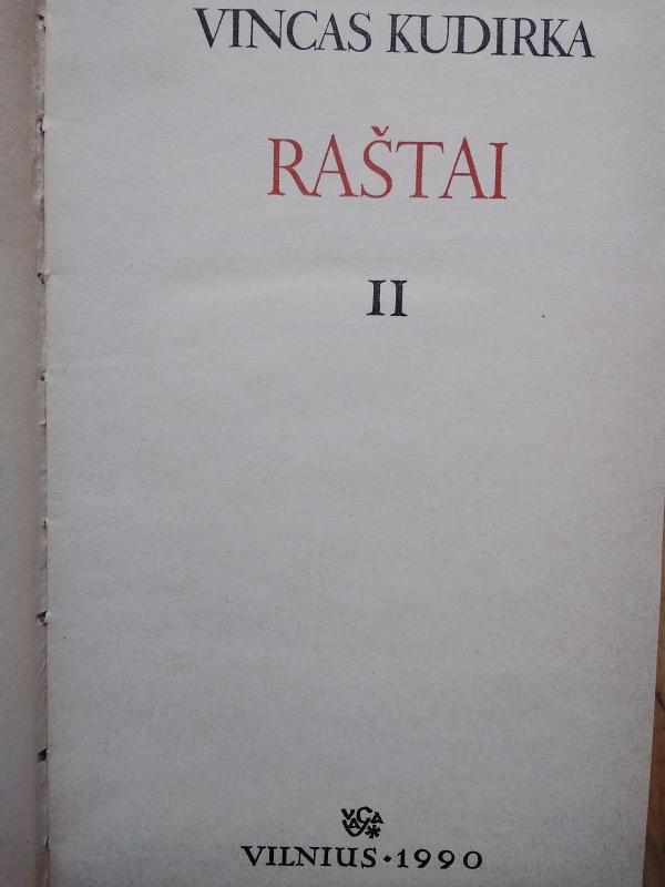Kudirka Vincas Raštai (I ir II tomai) - Vincas Kudirka, knyga 2
