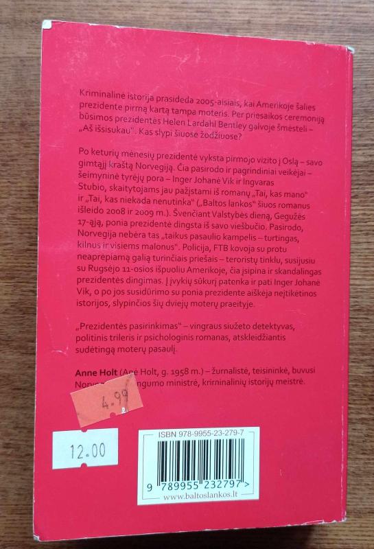 Prezidentės pasirinkimas - Anne Holt, knyga 4