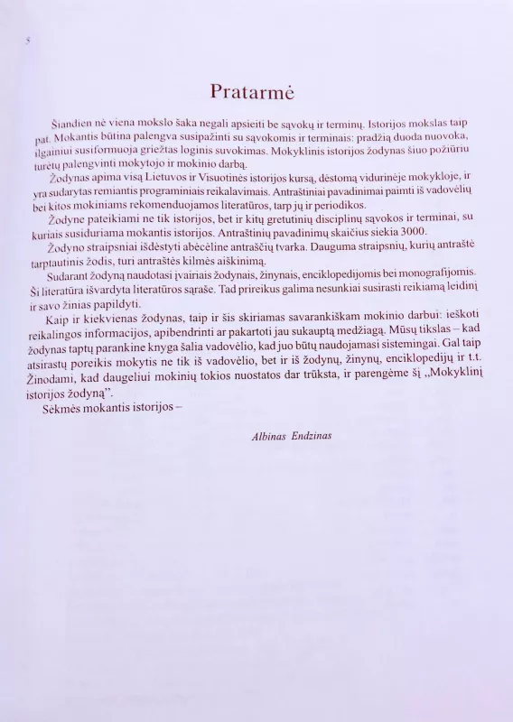Mokyklinis istorijos žodynas - Albinas Endzinas, knyga 3
