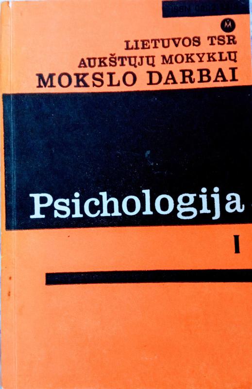 Lietuvos TSR aukštųjų mokyklų mokslo darbai. Psichologija 1 - Autorių Kolektyvas, knyga 2