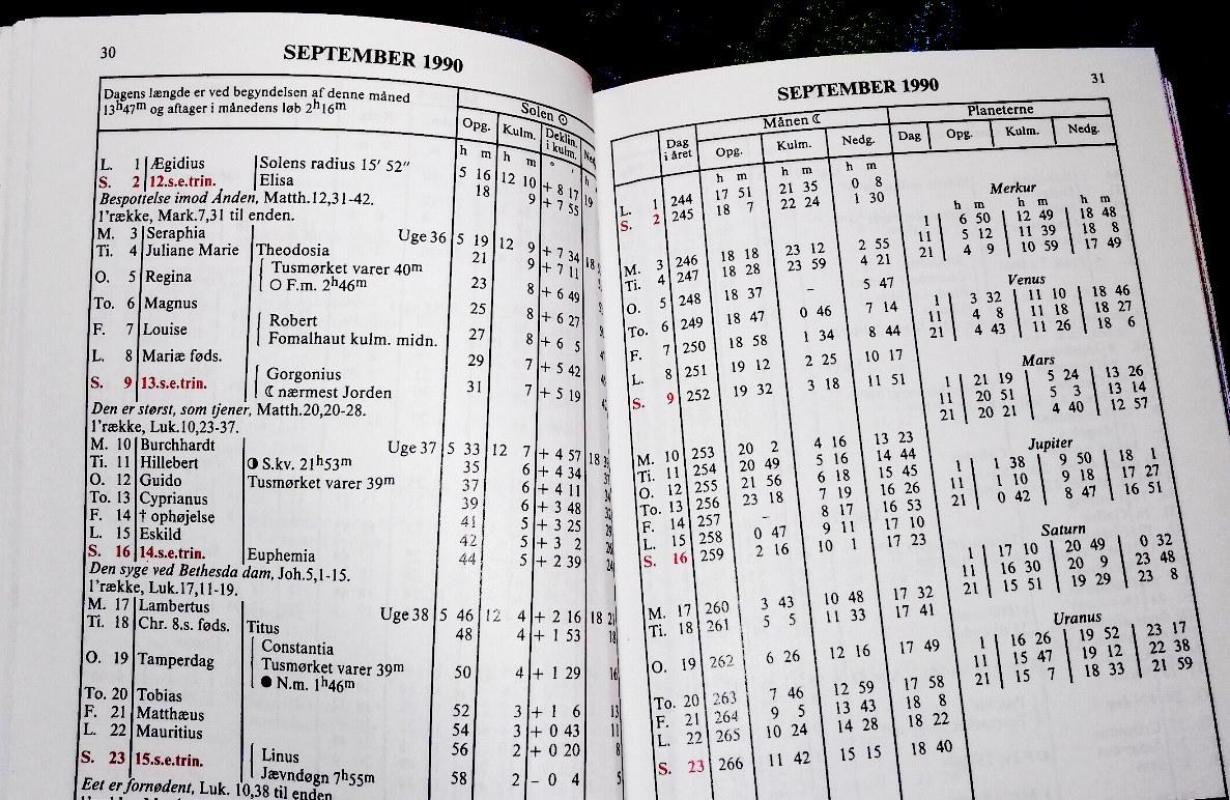 Københavns Universitets Almanak Skriv- og Rejse-Kalender 1990 - Lilian Noval, knyga 5