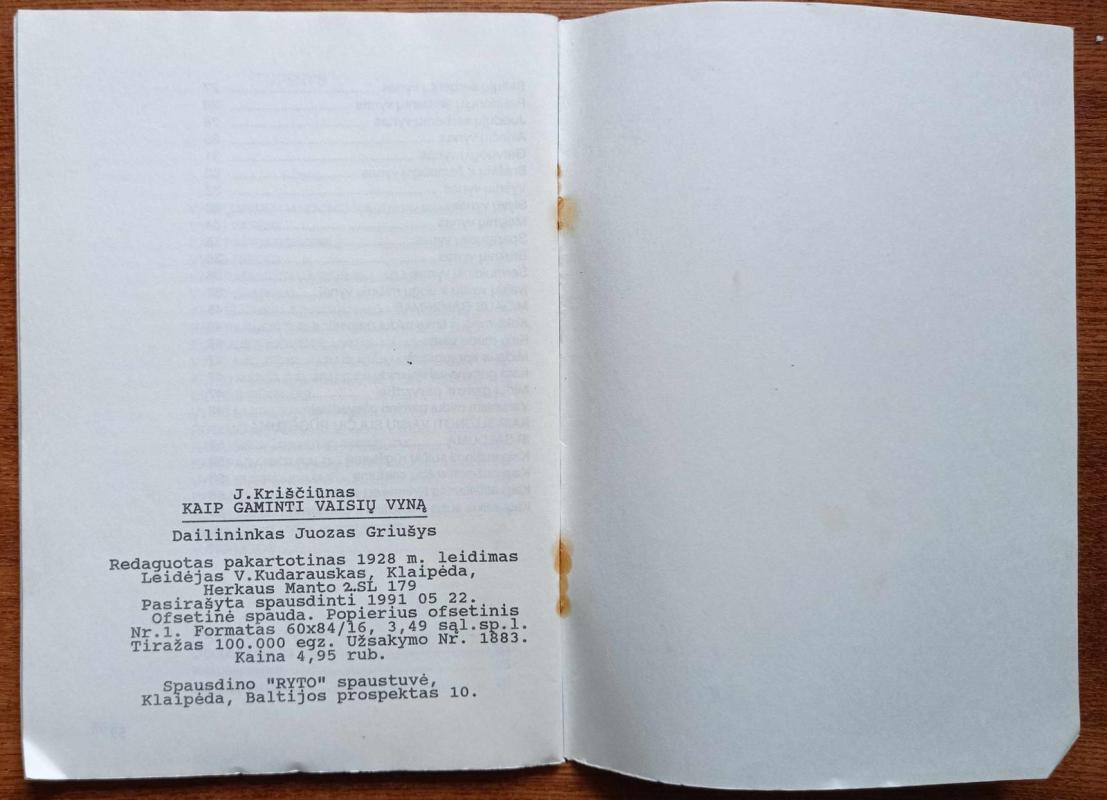 Kaip gaminti vaisių vyną - J. Kriščiūnas, knyga 5