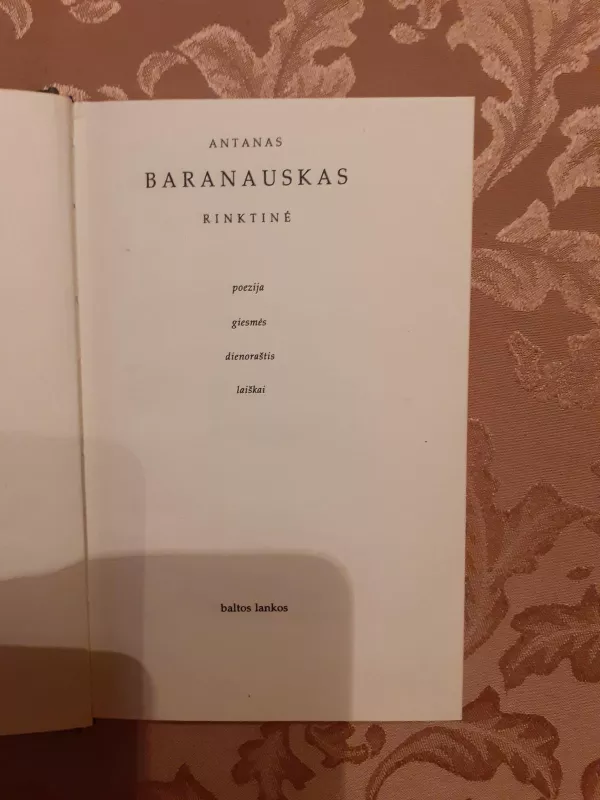 Rinktinė - Antanas Baranauskas, knyga