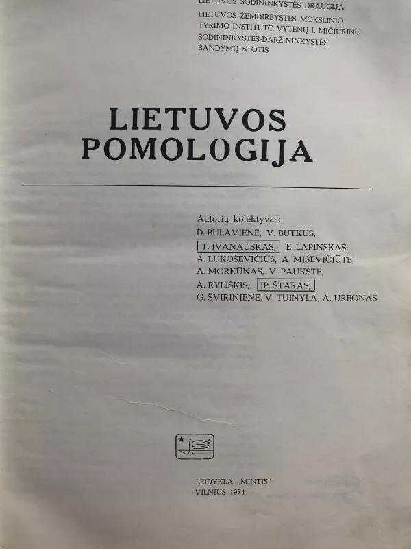 Lietuvos pomologija - T. Ivanauskas, ir kiti , knyga 2