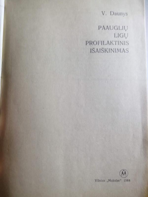 Paauglių ligų profilaktinis išaiškinimas - Vitalis Daunys, knyga 4