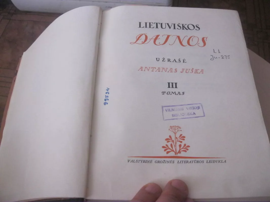 Lietuviškos dainos (III tomas) - Antanas Juška, knyga 5
