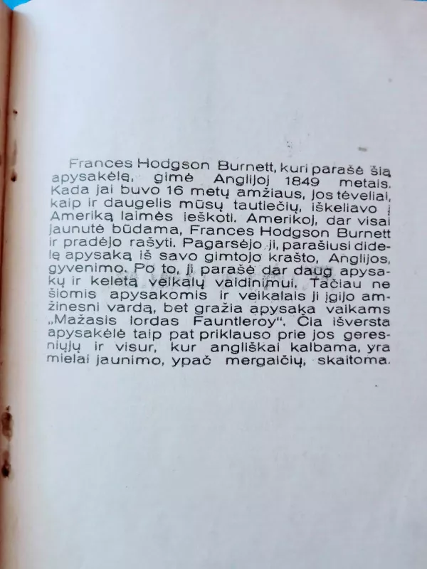 Burnett Mažoji Sara,1931 m - Frances Hodgson Burnett, knyga 3