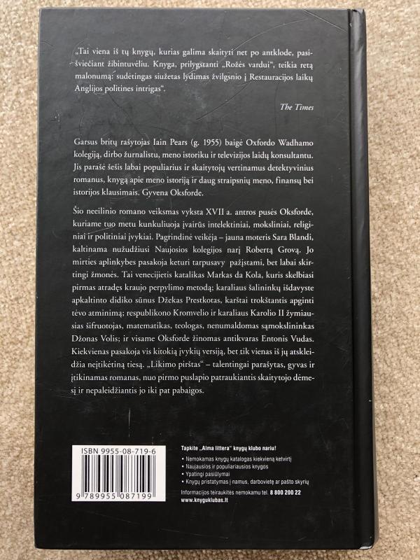 Likimo pirštas - Iain Pears, knyga