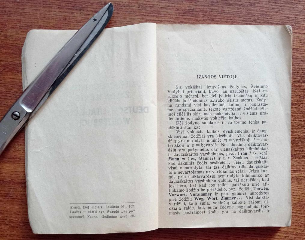 Vokiškai lietuviškas žodynėlis Deutsch-Litauisches Worterbuch - Jonas Kutra, knyga 4