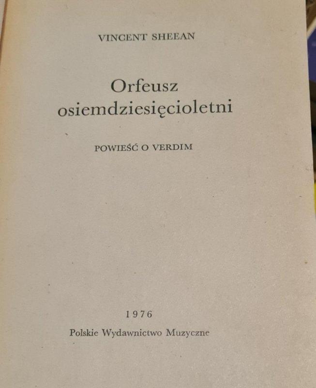 Orfeusz osiemdziesięcioletni. Powieść o Verdim - Vincent Sheean, knyga