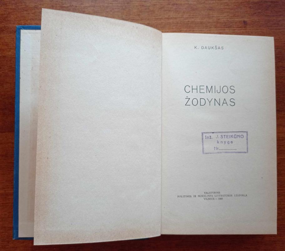 Chemijos žodynas - Kazys Daukšas, knyga 3